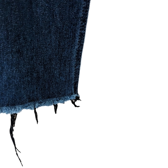 Rag & Bone dark blue stretch skinny jeans/Capri distressed/ raw hem/cuff 24"×27" - Picture 3 of 16